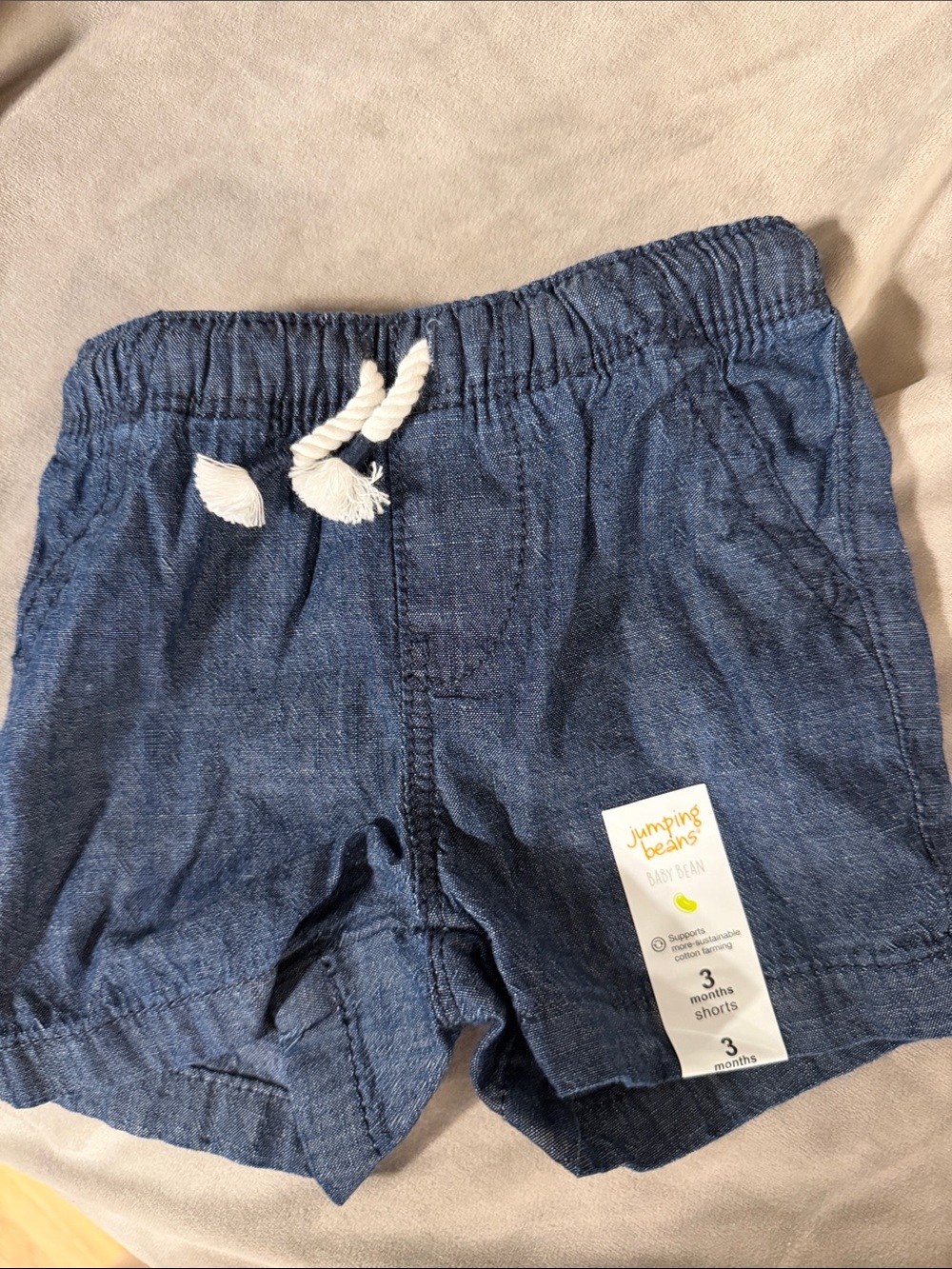 jumping beans navy blue toddler shorts with white drawstring